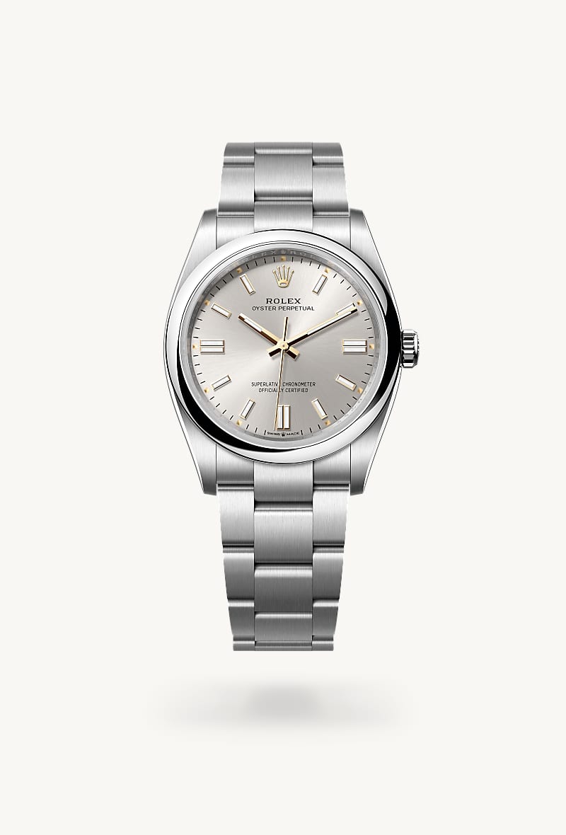 rolex Oyster Perpetual 36 en Oyster, 36 mm, acero Oystersteel, M126000-0001* Christie's