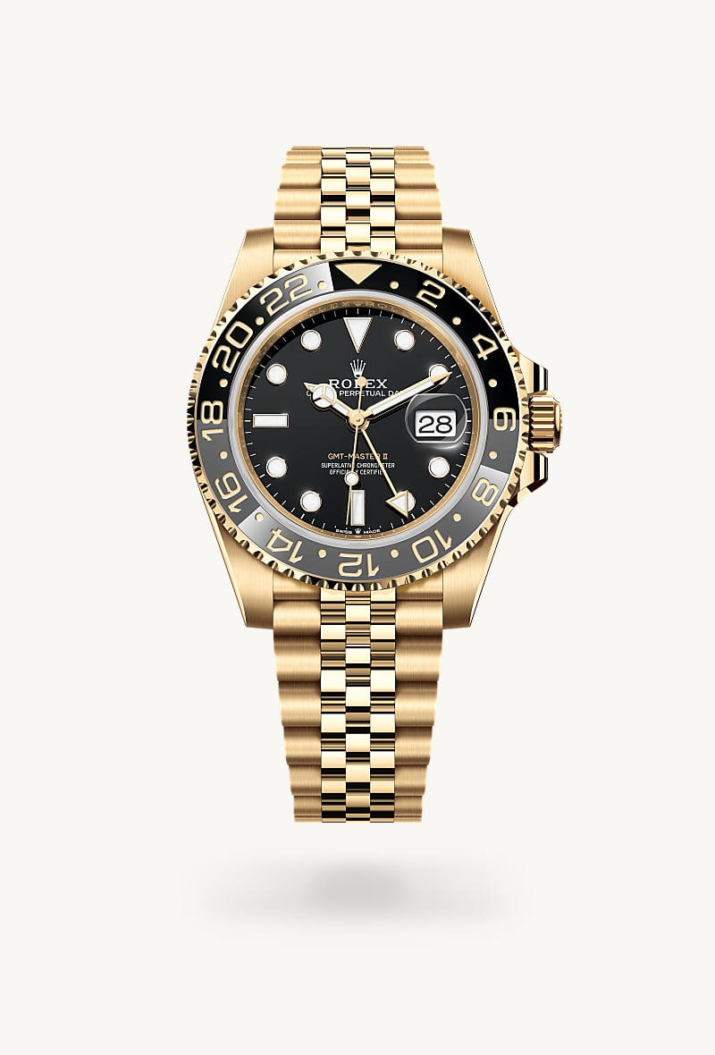 rolex GMT-Master II en Oyster, 40 mm, oro amarillo, M126718GRNR-0001* Christie's